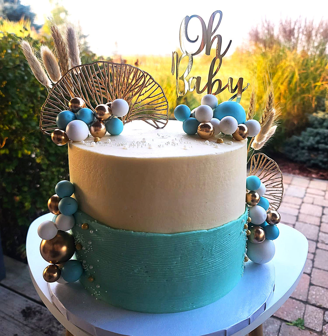 Blue & White Baby Shower - Cake Design
