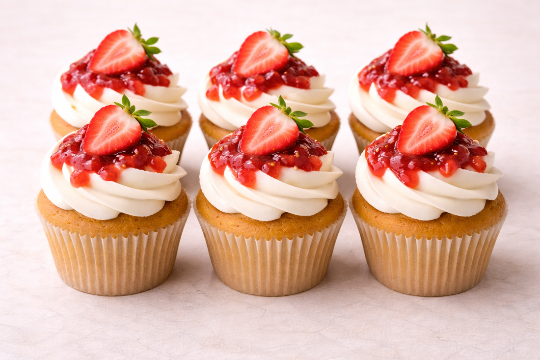Strawberries & Cream Cupcakes