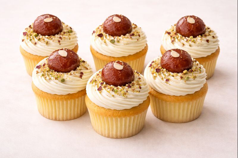 Rabri Gulab Jamun Cupcakes