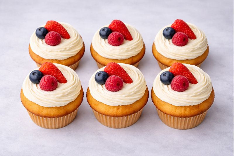 Mixed Berry and Cheese Cupcake