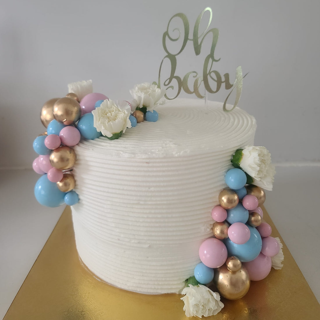 White, Pink & Blue - Cake Designs