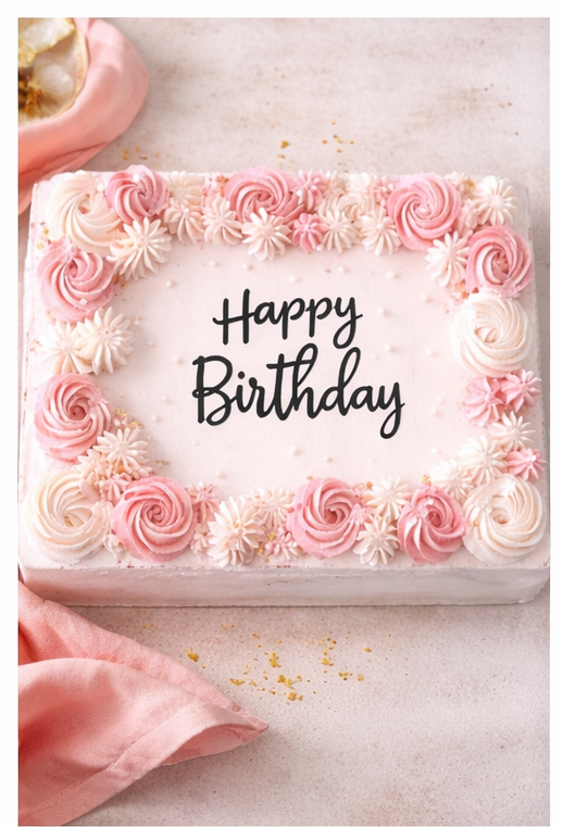 Rose Tres Leches Sheet Cake